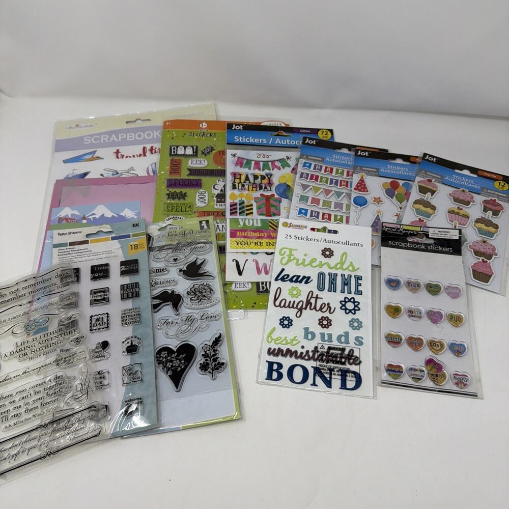 CRAFTERS DELIGHT SCRAPBOOKER STICKERS STAMPS LOT NEW